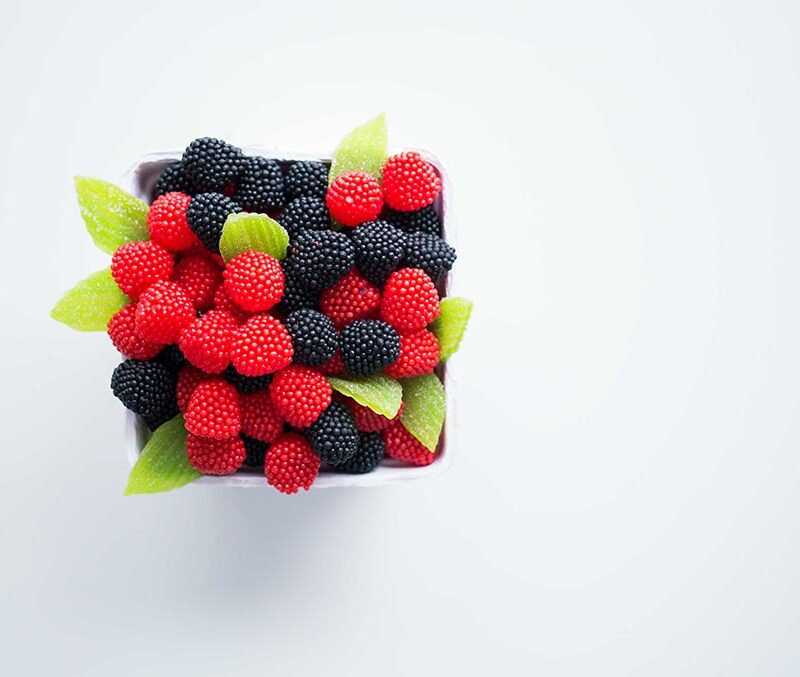 a photo of a basket of berries