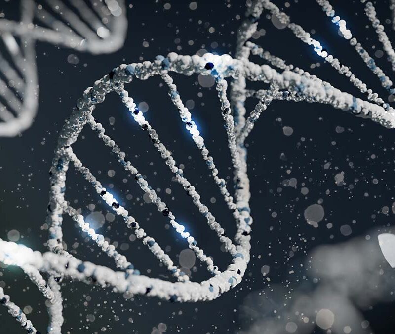 a black and white image of a gene spiral.